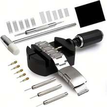 52pcs Luxury Professional Watch Repair Tool Kit, Includes Pusher Pliers, Hammer, Spring Bar Tool, Chain Saw & Band Connectors - Perfect Gift For Watch Enthusiasts - Multicolor - View 10