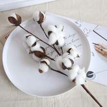 1PC Artificial Flowers-Cotton, Fake Plants, Home, Dining Room, Living Room, Outdoor Garden Decoration,The Art Of Inserting Flowers, Photography Props, Autumn, Spring, Vase, Flower Wall, Flower Wreath, Bridal Bouquet, Wedding Decoration, DIY Flower Wreath Materials, Birthday Party Decoration Materials, Home Decoration Accessories, Valentine's Day. - White - View 2