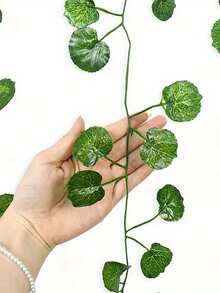 1/6/12/24pcs 6.9ft Artificial Evergreen Ivy Vine Fake Leaves Green Plant Vines Home Garden Decor, Poisonous Evergreen Ivy, Rose Style Decor For Party, Holiday, Bedroom, Mother's Day, Spring, Valentine's Day - D - View 3