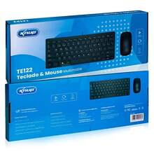 Kit Teclado e Mouse Multimídia com Fio USB 1 Metro Design Compacto Ultra Fino Layout ABNT2 Português PC e Notebook - Preto - Visão 6