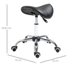 Saddle Stool, Work Stool, Swivel Chair, Height Adjustable, Padded In Black, Ideal For Cosmetics And The Office - 黑色 - 查看 3