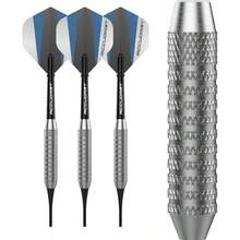 Soft Tip Dart Set 1.0 - Nickel Plated Steel - Knurled Patterned Grip - Polycarbonate Shaft - Standard Shape Flights - Initial - View 1