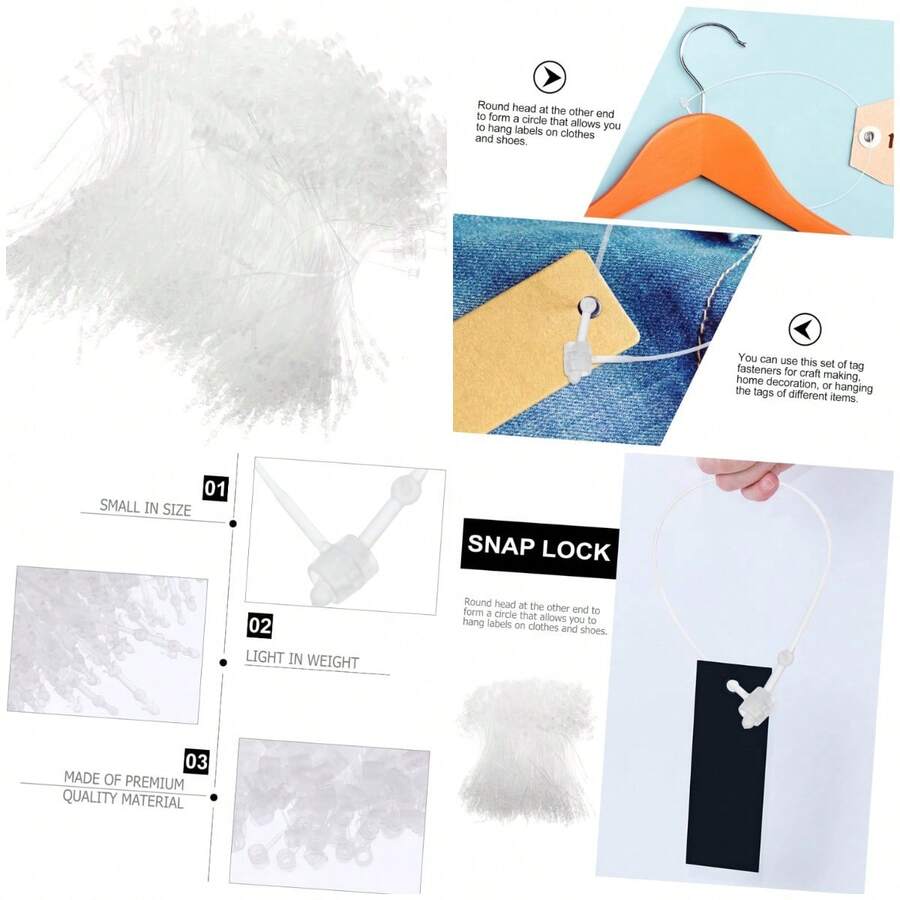 5000Piezas Sujetadores de Etiquetas de  Cierres Loops para Ropa Sujetadores Precio para Etiquetas Ropa Diseño Manualida - A - Ver 1