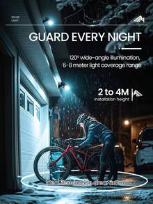 2 Pcs Outdoor Motion Sensor Solar Lights 64 LEDs Spotlight With Remote Controller FloodLights Outdoor IP67 Waterproof, Wireless Dummy Decoy Fake Security Camera,Solar Powered Security Light For Porch Garden Patio Driveway - 2 Pcs - View 6