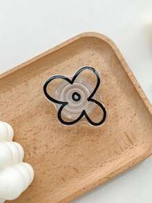 黑猫蝴蝶花可折叠透明树脂慵懒桌面可调节手机支架 - 彩色 - 查看 8