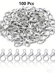 100/300/500pcs Multi-Color Stainless Steel Plated Lobster Clasp Claw Clasp, Open Ring Suitable For Bracelet Necklace Chain, DIY Jewelry Making Supplies - Multicolor - View 14