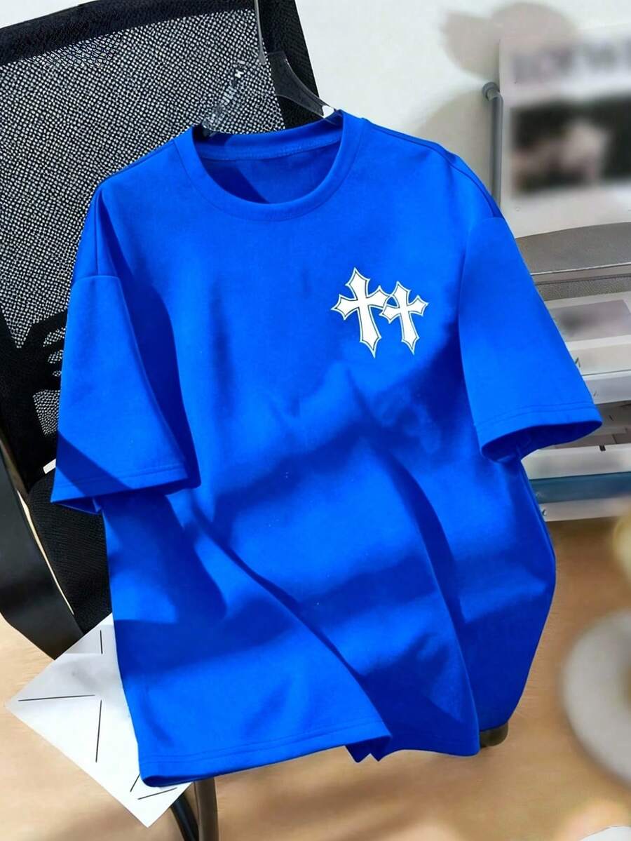 camisas playera de hombre  short playeras ropa de hombre ocio cotidiano gym movimiento playa  negro playera de Mujer san valentín 14 de febrero parejas regalos para hombre envío nacional - Azul - Ver 1