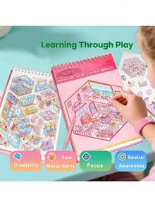 20pcs Mini Cute Landscape Sticker Set, Includes 20 Different Scenes, Cute Landscape Sticker Cottage, Capybara Girl Notebook DIY Craft Toy, Back To School & Christmas Party Gift, School Supplies - Multicolor - View 3
