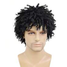 Dreadlock Wig Male Short Braided Wigs Dreads Men Guys Short Synthetic Afro Twist Faux Locs Braid Wig - Black - View 3