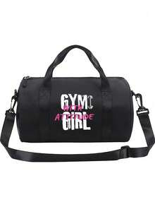 1 pieza Bolso de hombro con gráfico de mancuerna "Actitud de chica fitness" - Correa ajustable y asa superior, bolso de tela mini | 4 estilos y múltiples colores disponibles, bolso de gimnasio multifuncional pequeño adecuado para fitness, baile, transporte y actividades al aire libre - Multicolor - Ver 11