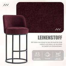 Barstools - WINE RED + Linen - View 3