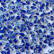Partikel Mosaik Bermotif Biru Putih Halus Berlapis Glasir, Dibakar pada Suhu Tinggi, Ukuran 100g/200g, Bahan Dekorasi DIY Gaya Klasik, Cocok untuk Kerajinan Tangan, Tangga, Dinding, Perapian, Lukisan Bertatahkan, dan Proyek Dekorasi Lainnya - Porselen kecil berwarna biru dan putih - View 5