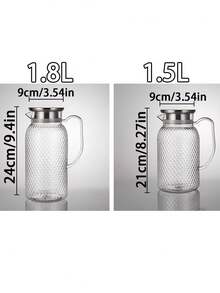 1PC Transparent, Large-Capacity Acrylic Pitcher With A V-Shaped Spout And A Good Seal. Ideal For Serving Hot And Cold Beverages, Juices, And Iced Tea, Perfect For Home Kitchens, Cafes, Restaurants, And Parties. - Multicolor - View 3