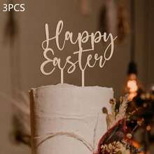 1pc/3pcs/6pcs Wooden Rabbit Easter Cake Decorations, Suitable For Easter Theme Party DIY Cake, Dessert, Baking Decor - Multicolor - View 15