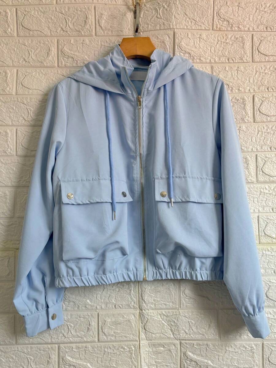 Women's Windbreaker Bomber Jacket - 淺藍色ZY1003 - 查看 1