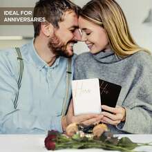 Two Couple's Oath Books, Gold Stamping Text Wedding Oath Book, Essential Wedding Supplies ECVD - Đất nung và màu be - Xem 3