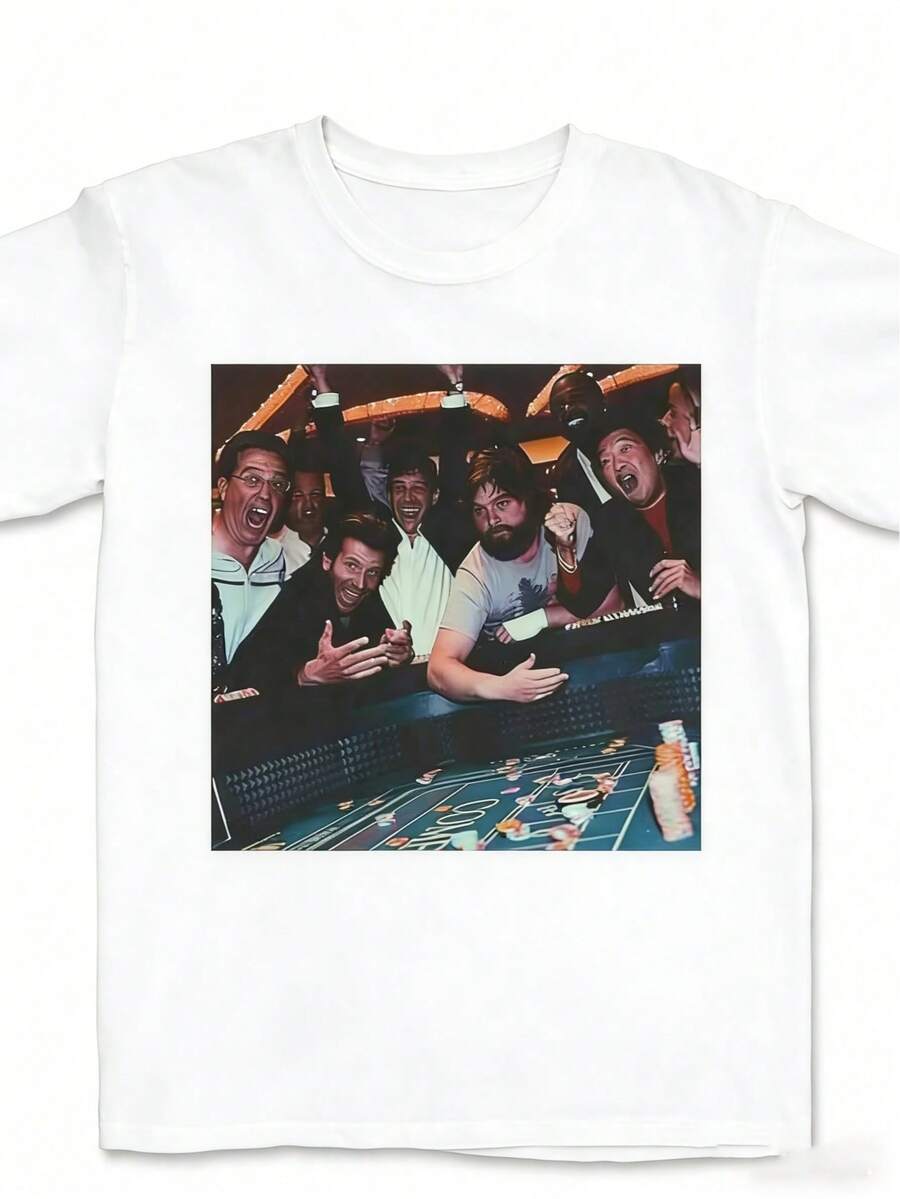 Vintage The Hangover Playing Poker Crewneck T-Shirt, Funny TheHangover Movie Tee Gift For Boyfriend Menswear Top Streetwear,Loose-Fit Unisex Style T-Shirts,Fashion,Doodle Style - trắng - Xem 1