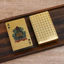 1 Box 54pcs Gold Foil Playing Cards | Premium Glossy Texture & Durable Design, Sturdy Storage Box | Suitable For Card Games, Magic, Pranks | Essential For New Year Party, Graduation Gift, Gift For Friends, Couples, New Year, Wedding, Easter, Suitable For All - Multicolor - View 3