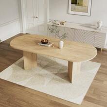 Extendable Dining Table 160/200 X 90 Cm, Ideal For 6 To 8 People, With Rounded Corners And A Thick Top. Simple Style, Oak Finish. - 橡木色 - 查看 1