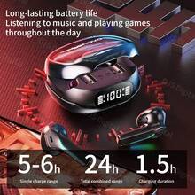 Lenovo Gaming Earphones, Semi-In-Ear Wireless Earbuds, TWS Earphones With RGB Lighting, Ultra-Low Latency, Battery Level Display - Black - View 6