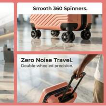 20-Inch ABS Hard-Shell Carry-On Luggage Case With Silent Rotating Wheels That Can Rotate 360°. The Seamless Pattern Is Durable And Resistant To Drops. The Best Choice For Business Trips Or Travels. Rose Gold. Luggage Suitcase Trolley Suitcase Suitcase Travel Luggage Suitcases Travel Luggage Suitcase Bag Large Capacity Luggage With Wheels Cruise Essentials Travel Essentials Holiday Essentials Vacation Essentials - Rose Gold - View 11