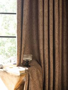 1 chiếc, rèm cửa phòng ngủ cản sáng họa tiết lá cây in jacquard kiểu Pháp, rèm cửa sổ trang trí phòng khách cao cấp, sang trọng, phong cách retro. - Rỉ Nâu - Xem 8