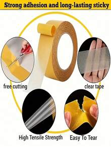Heavy Duty Mesh Double-Sided Tape For Wall Hanging & Carpet Anti-Slip 1 Roll Of Ultra-Thin Effect Is Good Grid Tape Super Strong Double-Sided Tape - Waterproof, No Trace Adhesive, Suitable For Fabric And Carpet, High Viscosity Mesh Design Commonly Used Office Fixed Products Double- Tape Home Decoration, Multi-Functional Fastening, Fabric Base Tape, Backing, Multi-Functional Tape, Tapestry Installation, Wallpaper Pasting - Mesh Tape - View 8