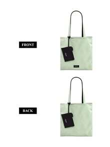 Prada 1 Set Of Green And Black Shoulder Bag, Cosmetic Bag, Canvas Tote Bag. Large Capacity Tote Bag With Small Card Holder. Suitable For Daily Use Or As Holiday Gift - Black and Green - View 5
