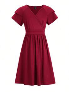 Women Midi Dresses - Red - View 6
