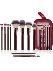 17PCS Makeup Tools Set Including:16PCS Makeup Brush Set+1pc Multi-Functional Zipper Toiletry And Cosmetic Bag Waterproof - Multicolor - View 1