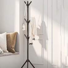 1pc White Metal Coat Stand With 9 Hooks - Elegant Branch Design, Sturdy Multi-Functional Hallstand For Hats, Bags, Scarves, Towels - Buckle Closure, Straight Shape, Apparel Organizing Rack, Standing Shelf - Multicolor - View 10