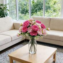 These 6 Artificial Peony Flowers Are Lifelike And UV-Resistant. They Are Perfect For Indoor Home Decoration, Outdoor Garden Decoration, Wedding Decoration, And Valentine's Day Decoration, Making Them The Best Gift Choice. - Hua-005-6-meifen - View 4