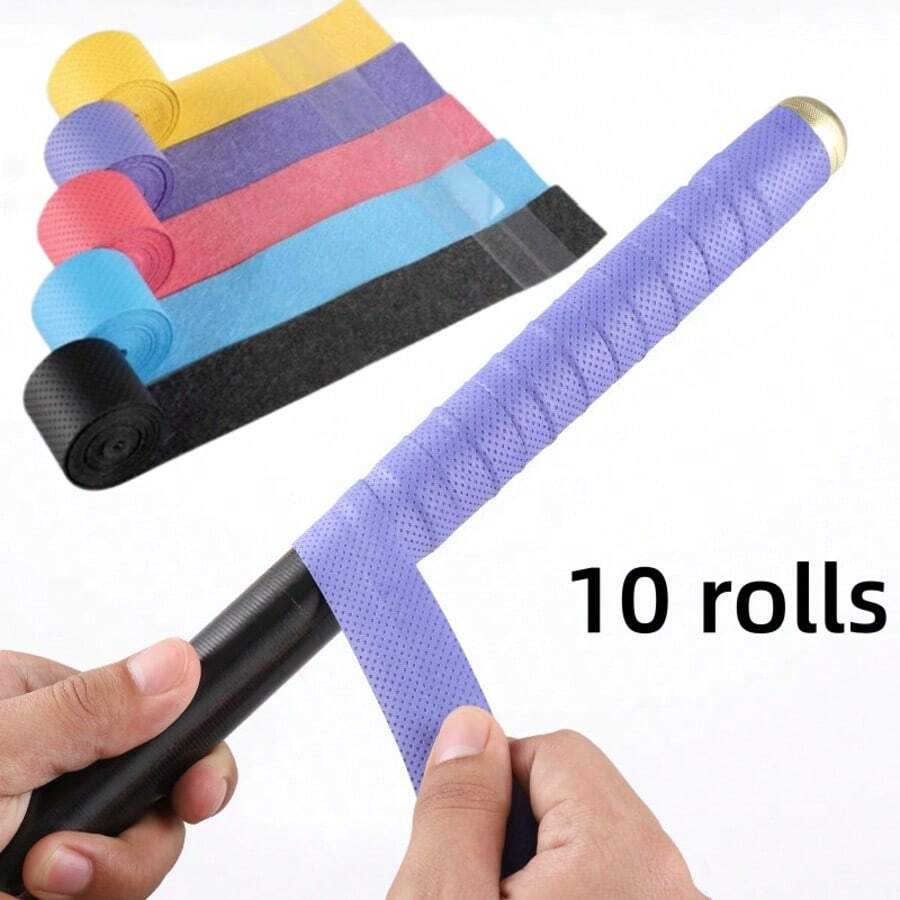10 Rolls Badminton Racket Sweatband, Fishing Rod Sweatband, Tennis Racket Overgrip - Multicolor - View 1