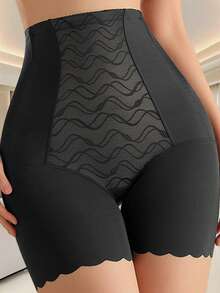 女士高腰塑身裤，收腹无痕内裤 - 黑色 - 查看 4
