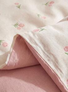 Joivida 1 Bộ chăn ga gối polyester nhẹ họa tiết hoa nhiều màu, Phòng ngủ ấm cúng Rama, Ngôi nhà ấm cúng, Đồ dùng phòng ngủ, Quà tặng tân gia, Sử dụng khi trở lại trường, Đồ dùng thiết yếu trong ký túc xá, Vải dệt thoáng mát cho mùa xuân/hè - hoa tulip - Xem 3
