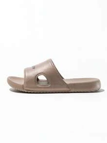 男士轻便EVA软底人字拖，防滑透气休闲沙滩拖鞋，夏季 - 深卡其色 - 查看 3