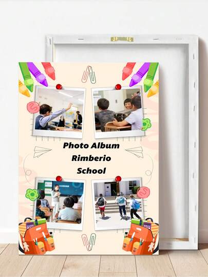 1 Custom College Photo Poster Template: Capture Children's Joyful Moments - The Perfect Gift For Little Ones Stylish Home Decor Wall Art High-Quality, Exquisite Customization Unique Personalized Ideal Gift Children, Students, Childhood Growth Memories. Editable Template
