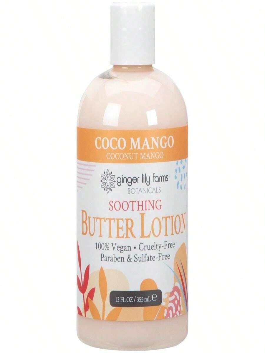 Ginger Lily Farms Botanicals Soothing Butter Lotion For Dry Skin, Coco Mango, 100% Vegan &Amp; Cruelty-Free, Coconut Mango Scent, 12 Fl Oz - Màu A - Xem 1