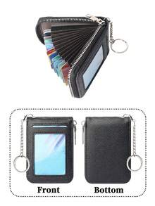 KAIDUCH 迷你商务卡包 多功能商务办公口袋钱包 男女通用 极简零钱包 情人节礼物 女士/男士迷你钱包 小钱包 卡包 沙滩必备度假钱包 复古沙滩包 - 黑色 - 查看 4