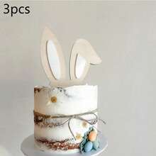 1pc/3pcs/6pcs Wooden Rabbit Easter Cake Decorations, Suitable For Easter Theme Party DIY Cake, Dessert, Baking Decor - Multicolor - View 10