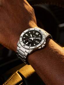 Casio STANDARD 系列剑鱼海怪海洋之心石英机芯不锈钢表带日韩风格男士腕表，黑色表盘 MTP-VD01D-1E - 黑色 - 查看 2
