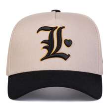 Gorra de Béisbol Unisex con Bordado de Letra "L" y Corazón, Estilo Patchwork (de Retazos), Ajustable para Exteriores con Protección Solar, Ideal para Ocio, Viajes, Turismo, Playa y Vacaciones en Primavera y Otoño - Multicolor - Ver 4