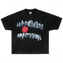 Black T-Shirt  With Popular Colors, Animal Patterns, Geometric Patterns, Tie Dye Patterns, Floral Patterns, Millennial Spicy Girl Style, Y2K Style, Basic Patterns, Floral Patterns, Loose,Fall Outfit For Women, Christmas Outfit Women,Tops,Fall Clothes For Women,Vestidos Elegantes De Mujer Grillz Heart Cross Streetwear Boxy Oversized T-Shirt, Y2K Shirts, Opium, Graphic, Men Oversized Tees, Chrome, Grillz. Kids, Tshirt, C - 灰色 - 查看 1