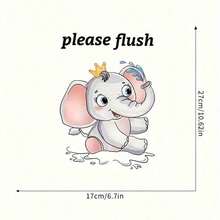 1 Cute Elephant Cartoon Toilet Seat Sticker - Fun Bathroom Decoration Sticker | Holiday Gifting / New Stickers / Home Decor - 1PC - View 5