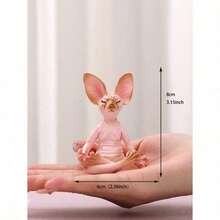 1 pieza Figura decorativa de gato maestro mini y creativa, ornamento de resina de gato sentado para escritorio - Multicolor - Ver 3