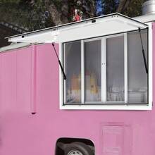 SanBouSi Food Truck Service Window, Aluminum Alloy Concession Window With 4 Horizontal Sliding Screen Windows, Wall Mounted Metal Concession Stand Windows - White - View 12