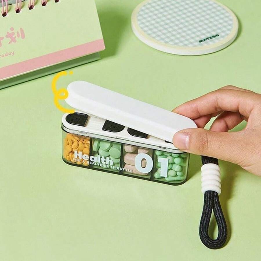 2pcs Portable  Small Medicine Dispenser Mini Compartment Organizer Seven Days Medicine Small Box - Nhiều màu - Xem 1
