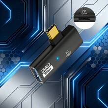 WOWSSYO 快速充电 Type-C OTG 适配器，Type-C 1.2 OTG 适配器，PD100W 充电 + USB3.2 10Gbps 传输速率，Type-C 公头转 USB3.2 母头 OTG 数据线，U 盘传输，PD100W 快充，支持同时进行 OTG 数据传输和 PD 快充，适用于手机、电脑、平板电脑，春季礼物/周年纪念礼品 - 彩色 - 查看 10