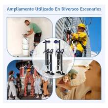 Escaleras de Aluminio de Alta Resistencia con Rango de Altura de 24"-40" - Diseño Ergonómico para Trabajos de Paneles de Yeso, Limpieza Industrial y Mantenimiento - Negro - Ver 7