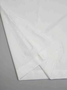 穆斯林男士長袖拼色襯衫領設計鈕扣裝飾長袍，高級面料阿拉伯長袍 - 白色 - 查看 7